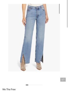 We The Free Light Blue Flare Jeans with Front Slits